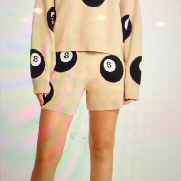 Dressed in LALA Gray 8-Ball Sweater and Shorts Set - Picture 2 of 4